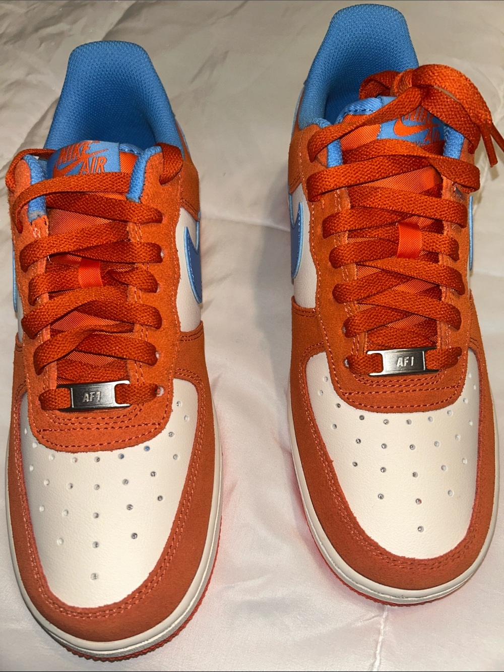 Nike Kids Low-Top Sneakers in Orange, Blue & White